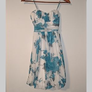 White Dress w/ Blue Flowers